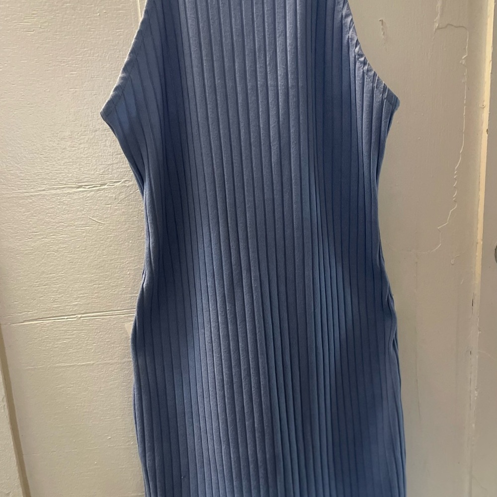 Sleeveless Ribbed Midi Dress - Periwinkle